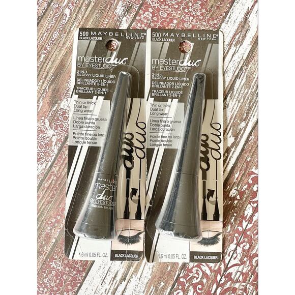 Maybelline New York Other - Maybelline Eyestudio Master Duo 2-in-1 Glossy Liquid Eyeliner 500 Black Lacquer